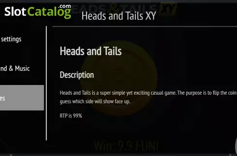 画面7. Heads and Tails XY カジノスロット