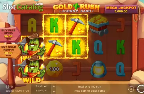 Win Screen. Gold Rush With Johnny Cash slot