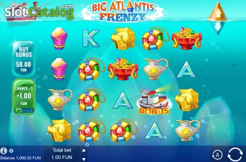 画面3. Big Atlantis Frenzy カジノスロット