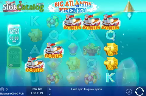Free Spins Win Screen. Big Atlantis Frenzy slot