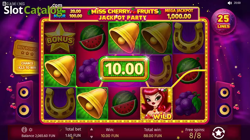Miss Cherry Fruits Jackpot Party Free Spins
