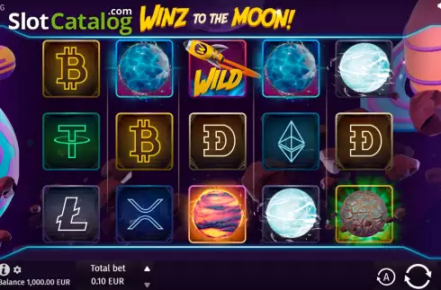 Game screen. Winz to the Moon slot