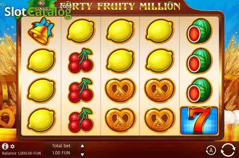 Game Screen. Forty Fruity Million slot
