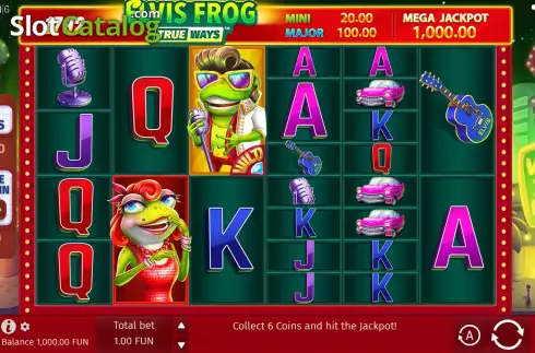 Game Screen. Elvis Frog TrueWays slot