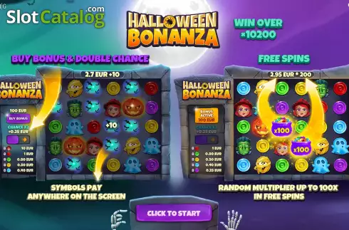 Start Screen. Halloween Bonanza slot