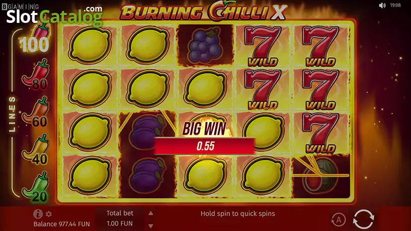 Burning Chilli X Big Win Screen