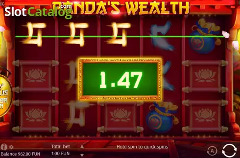 Win screen. Pandas Wealth slot