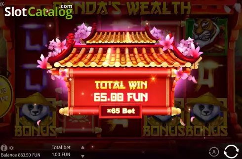 Win Bonus Game screen. Pandas Wealth slot