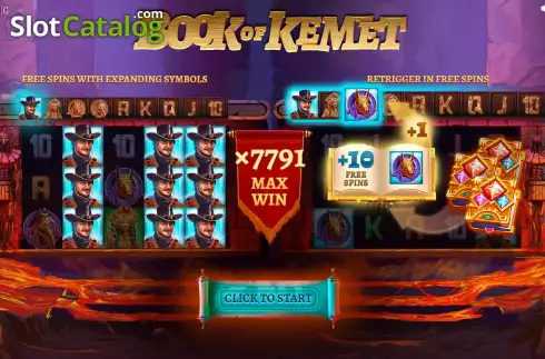 Bildschirm2. Book of Kemet slot