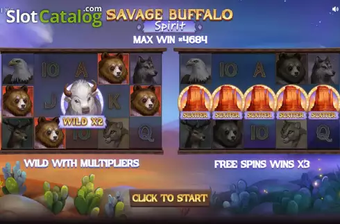 Скрин2. Savage Buffalo Spirit слот