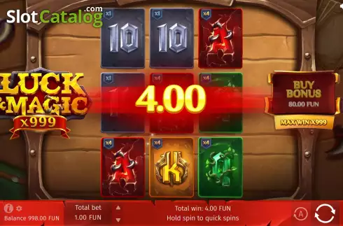 Win Screen. Luck & Magic slot