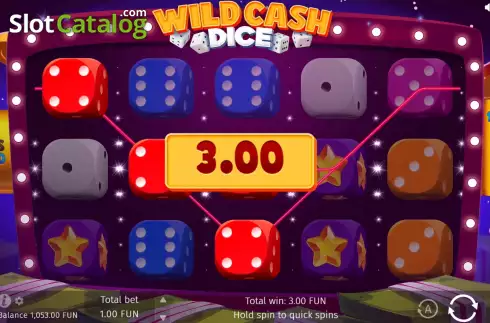 Win screen. Wild Cash Dice slot