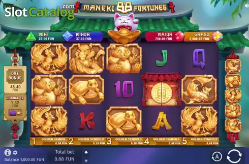 Game Screen. Maneki 88 Fortunes slot