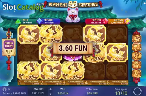 Free Spins Win Screen 3. Maneki 88 Fortunes slot