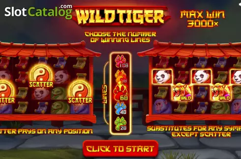 Intro screen. Wild Tiger slot