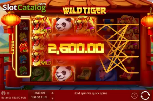 Reels screen. Wild Tiger slot