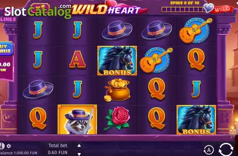 Game screen. Wild Heart slot