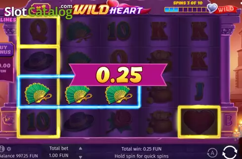 Win screen. Wild Heart slot