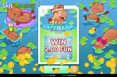 Win screen. Capymania Green slot