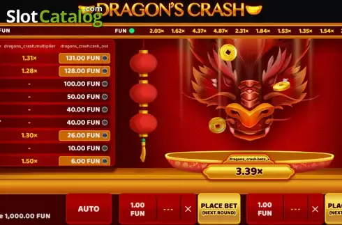 画面3. Dragon's Crash カジノスロット