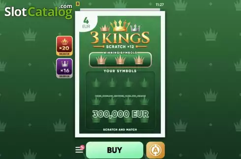 Game screen. 3 Kings Scratch slot