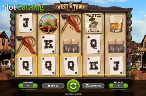Win Screen. West Town slot