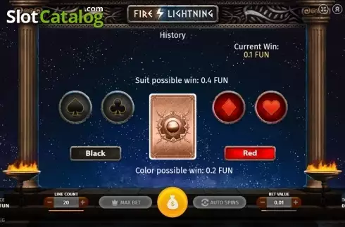 Gamble screen. Fire Lightning slot