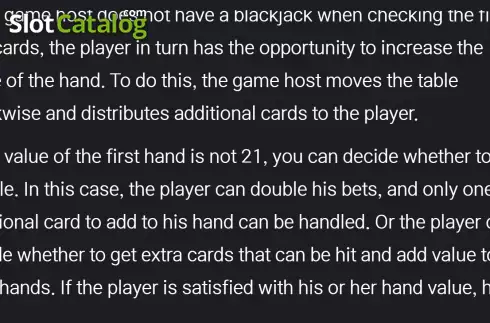 Game Rules screen 5. Blackjack (BP Games) slot