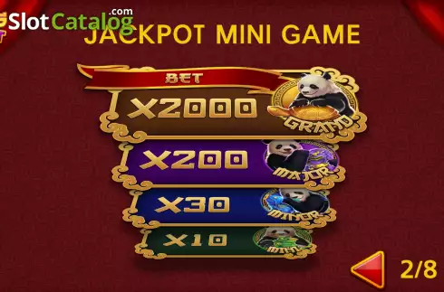 Game Features screen 2. Panda’s Jackpot slot