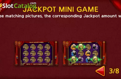 Game Features screen 3. Panda’s Jackpot slot