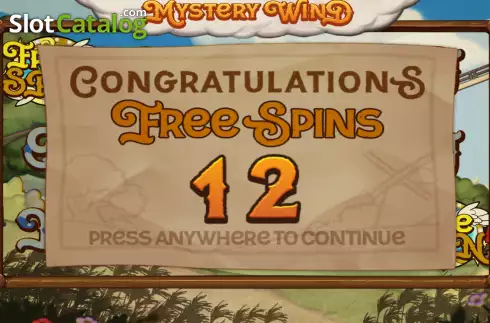 Free Spins screen. Mystery Wind slot