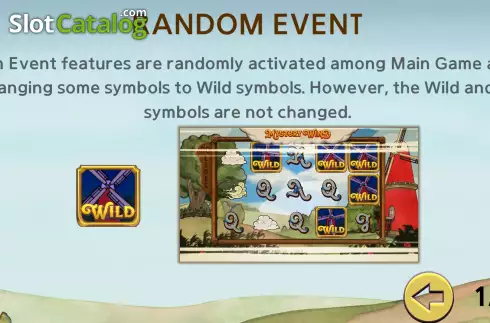 Game Features screen. Mystery Wind slot