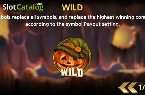 Game Features screen. Halloween Ghost slot