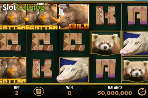 Game screen. Rhino King slot