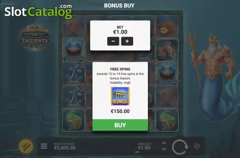 Buy Bonus Menu. Commander of Tridents slot