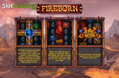 画面2. Fireborn カジノスロット