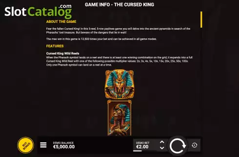 Bildschirm9. The Cursed King slot