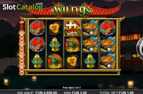 Free Spins screen 3. Wild 9s slot