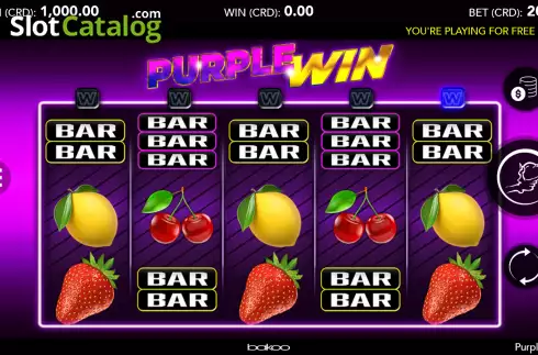 Pantalla2. Purple Win Tragamonedas 