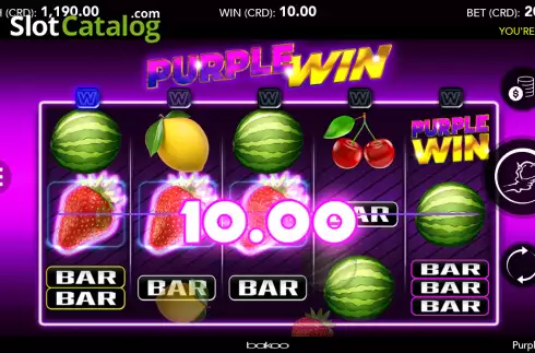 Win screen 2. Purple Win slot