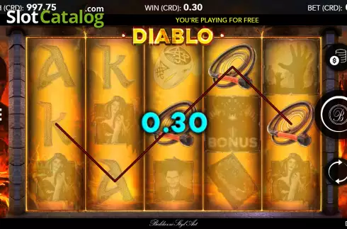Win screen. Diablo slot