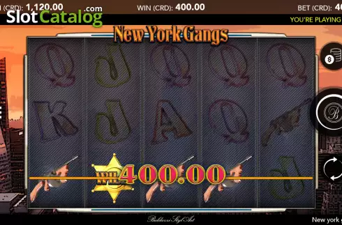 Win screen. New York Gangs (Baldazzi Styl Art) slot