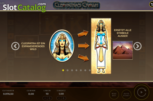 Features 1. Cleopatra's Crown slot