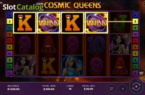 Win screen. Cosmic Queens slot