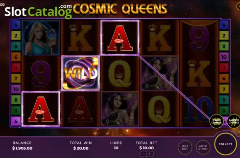 Win screen 2. Cosmic Queens slot