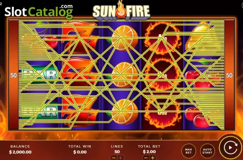 Game screen. Sun Fire slot