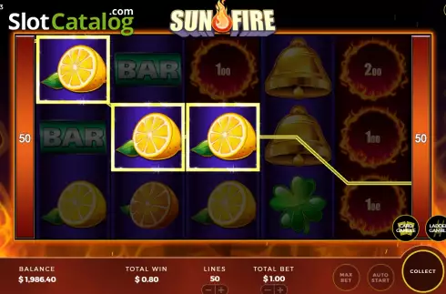 Win screen 2. Sun Fire slot