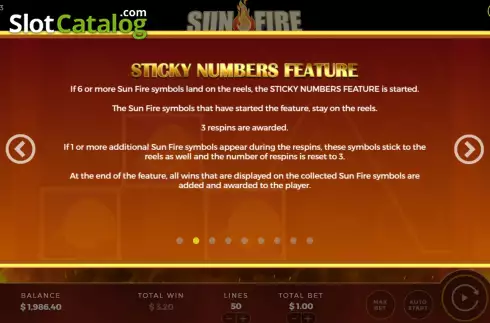 Skärmdump6. Sun Fire slot