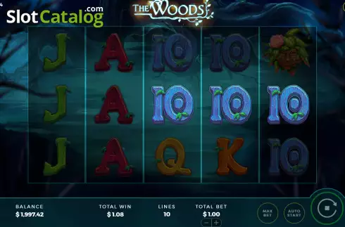 Win screen. The Woods slot