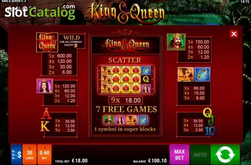 Ecran2. King and Queen slot